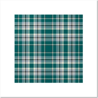 Turquoise Seamless Tartan Plaid Pattern Posters and Art